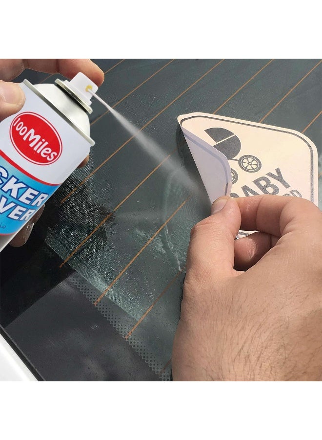 100Miles Sticker Remover Spray Fast-Acting, Dual-Purpose Adhesive & Decal Remover for Home, Car, Paint, and Glass, 450ML - Image 2