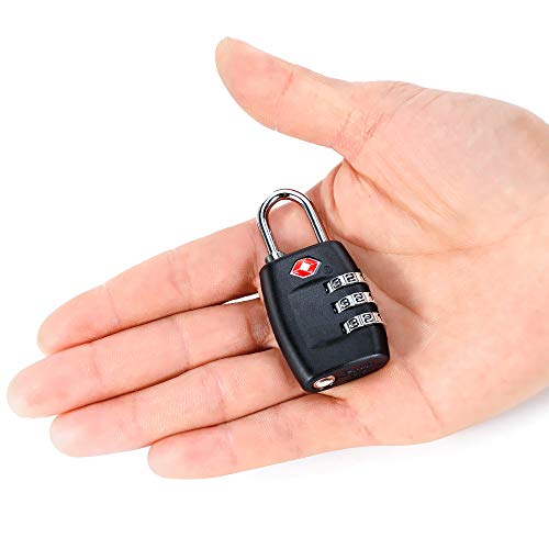Cluckyu TSA Luggage Locks (4Pack) - 3 Digit Combination Padlocks - Approved Travel Lock for Suitcases & Baggage (Black) - Image 5