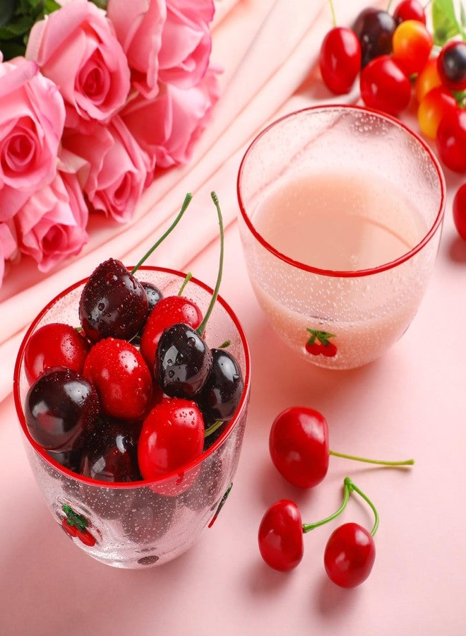 بوتشن طقم أوعية تقديم حلوى الكرز من بوتشن، قطعتان، سعة 14 أونصة، مصنوعة من الزجاج الشفاف، بتصميم فاكهة لطيف، هدايا مثالية لحفلات المطبخ الصيفية وتزيين الطاولة - Image 4