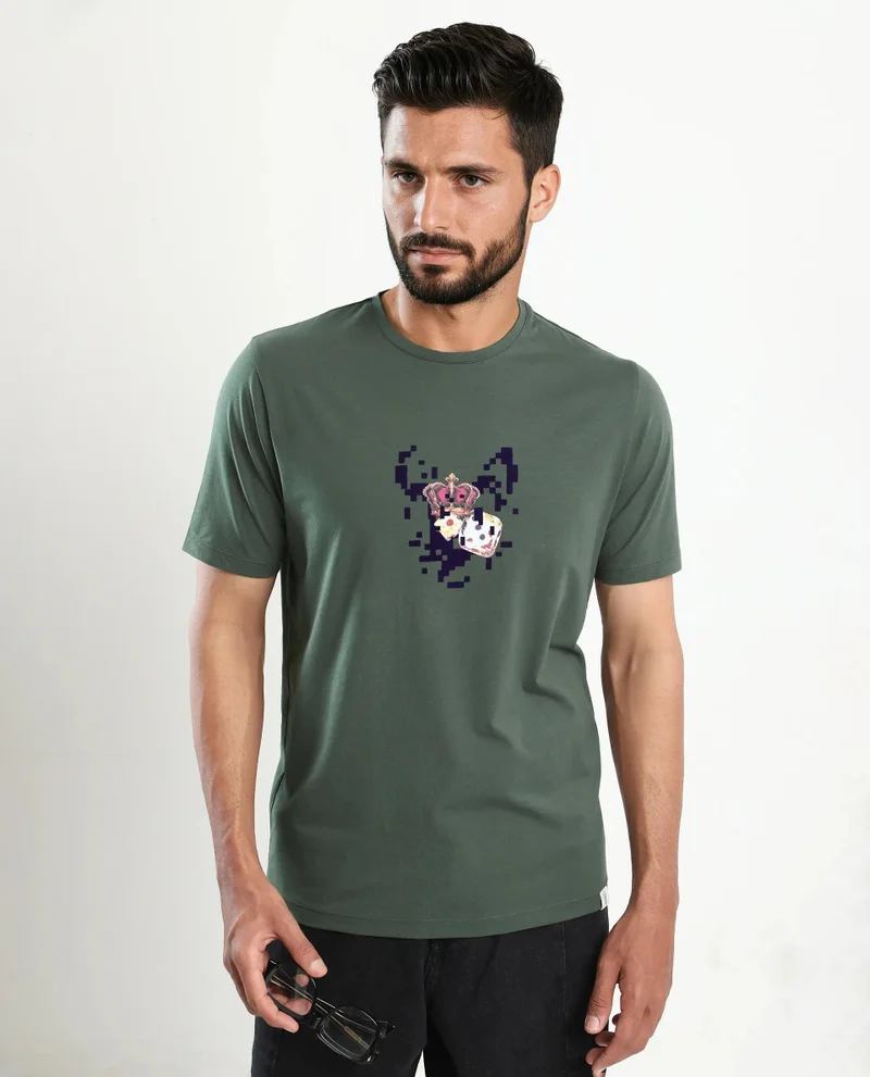 Rare Rabbit Men's Graphic Print Regular Fit T-Shirt