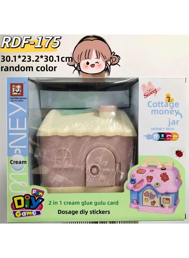 Educational Institution Toy Piggy Bank Storage Backpack Piggy Bank Suit 39 Mode Stall Children Gift Toys-Color:Cabin Cream Glue Piggy Bank (2 Colors Random) - Image 1