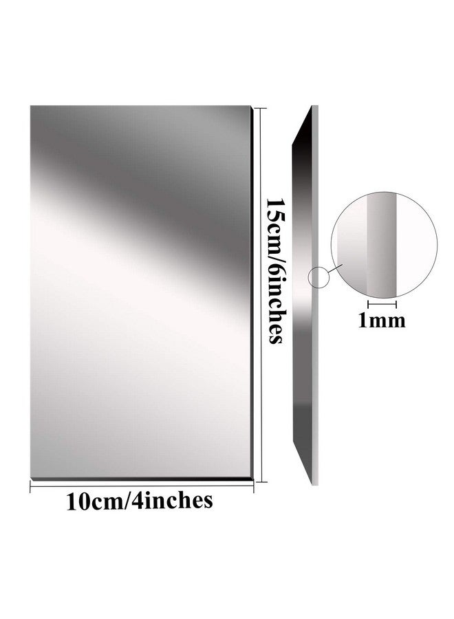 إلكوهو مجموعة من 12 مرآة من Elcoho، مرآة بلاستيكية للديكور، صفائح مرآة مرنة، بلاط مرآة ذاتي اللصق، مرآة فضية، بطاقة لوحة للمرآة للتعليم أو ديكور المنزل - Image 3