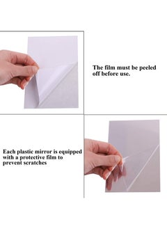 Elcoho Elcoho 12 Pack Mirrors Plastic Mirror Decor Flexible Mirror Sheets Self Adhesive Mirror Tiles Silver Mirror Board Card for Educational or Home Decor  - Image 2