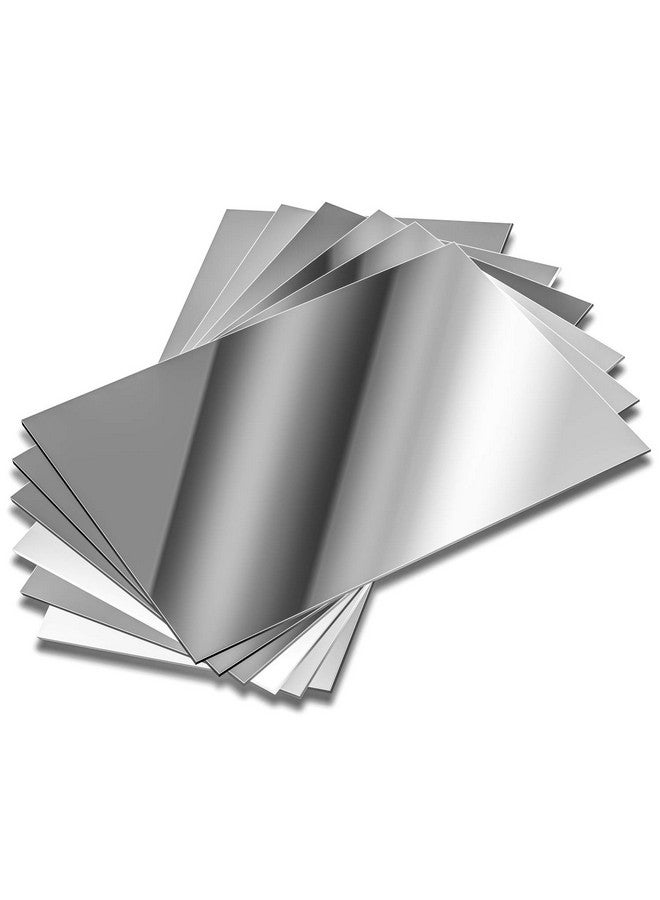 إلكوهو مجموعة من 12 مرآة من Elcoho، مرآة بلاستيكية للديكور، صفائح مرآة مرنة، بلاط مرآة ذاتي اللصق، مرآة فضية، بطاقة لوحة للمرآة للتعليم أو ديكور المنزل - Image 1