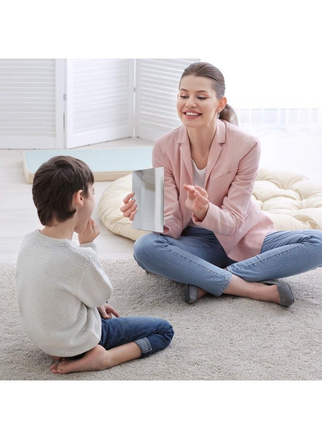 إلكوهو مجموعة من 12 مرآة من Elcoho، مرآة بلاستيكية للديكور، صفائح مرآة مرنة، بلاط مرآة ذاتي اللصق، مرآة فضية، بطاقة لوحة للمرآة للتعليم أو ديكور المنزل - Image 5