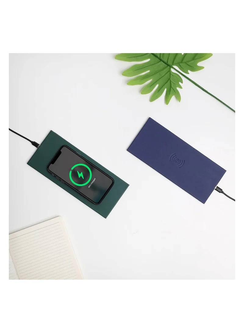 Memorii Mouse pad with wrist support | 2-in-1 mousepad with detachable and attachable 10W wireless charger pad, tech gift for men, boss, office corporate gifts (Dark Green)
