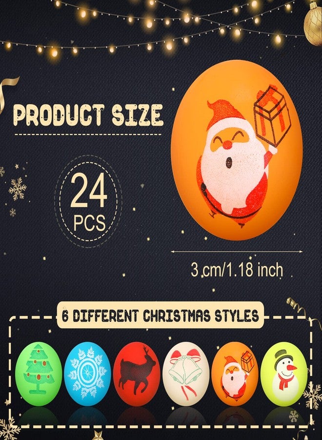 هانايف ٢٤ كرة نطاطة لعيد الميلاد، ١٫١٨ كرة نطاطة صغيرة مضيئة في الظلام للأطفال والمراهقين، هدايا حفلات أعياد الميلاد المضيئة، حشوات جوارب عيد الميلاد وأكياس الهدايا للأولاد والبنات - Image 2