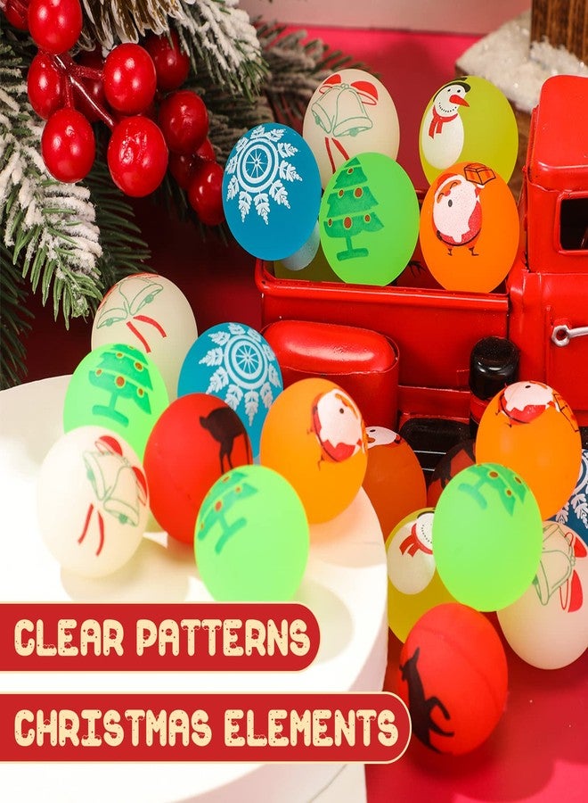 هانايف ٢٤ كرة نطاطة لعيد الميلاد، ١٫١٨ كرة نطاطة صغيرة مضيئة في الظلام للأطفال والمراهقين، هدايا حفلات أعياد الميلاد المضيئة، حشوات جوارب عيد الميلاد وأكياس الهدايا للأولاد والبنات - Image 3