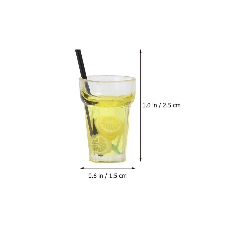 Miniature Fruit Tea Resin Set 6pcs DIY Dollhouse Food Decor Desktop Ornaments - Image 3