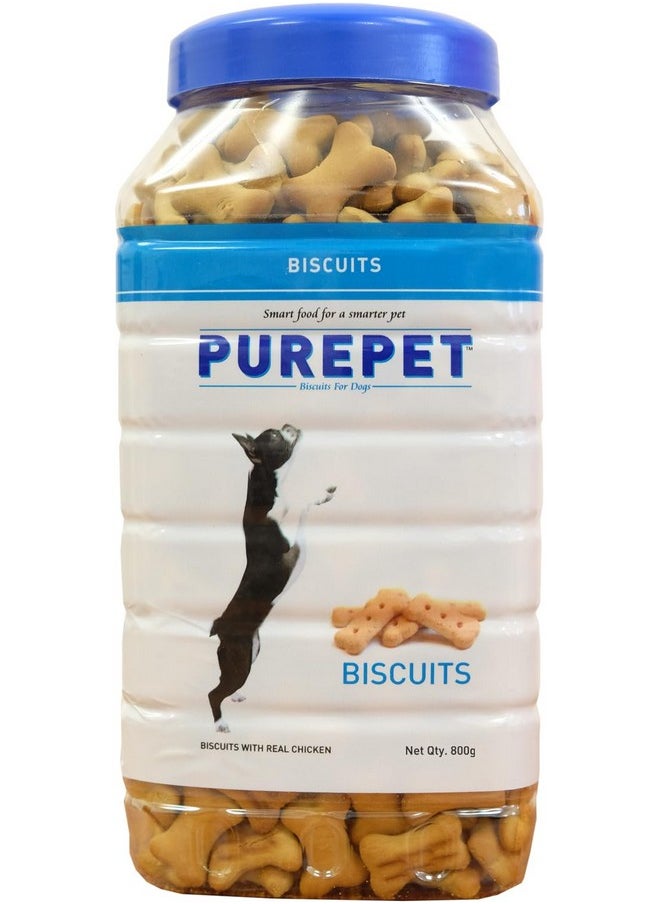 PUREPET Dog Biscuit Treats Milk Flavour 800Gm Pack, All Life Stages  - Image 1
