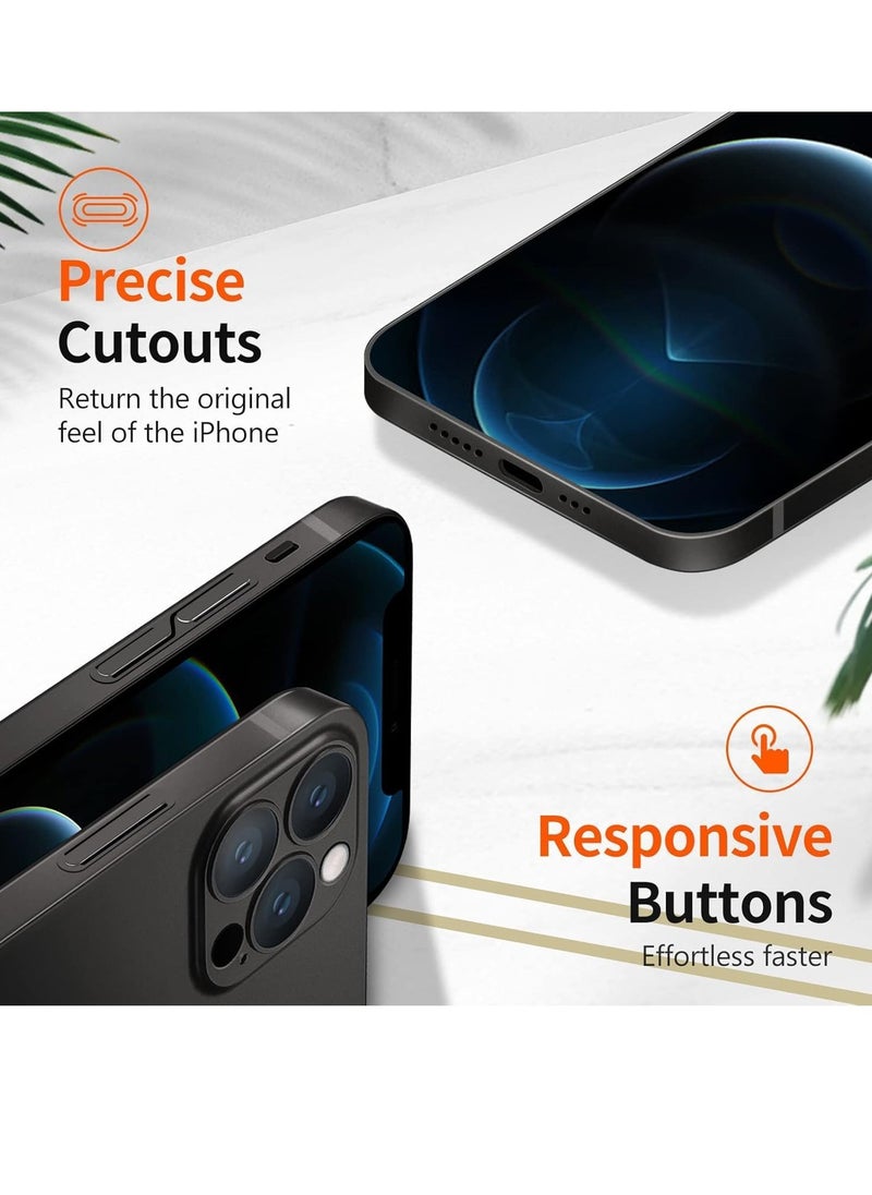Compatible with iPhone 14 Pro Slim Case – Paper-Thin Transparent Finish, Non-Yellowing, Ultra Protective Cover with Camera Protection (6.1 Inch, Translucent Black) – Lightweight, Scratch-Resistant, and Stylish Protection