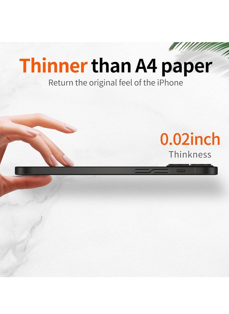 Compatible with iPhone 14 Pro Slim Case – Paper-Thin Transparent Finish, Non-Yellowing, Ultra Protective Cover with Camera Protection (6.1 Inch, Translucent Black) – Lightweight, Scratch-Resistant, and Stylish Protection