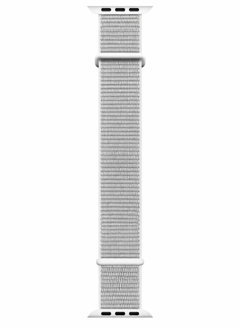 Nylon Sport Loop Band Compatible with Apple Watch 38mm 40mm 41mm, (42mm Series 10 and 11) Soft Woven Sport Strap, Adjustable Replacement Wristband for Apple Watch Series 1,2,3,4,5,6,7,8,9,10,11/SE - White - view 2