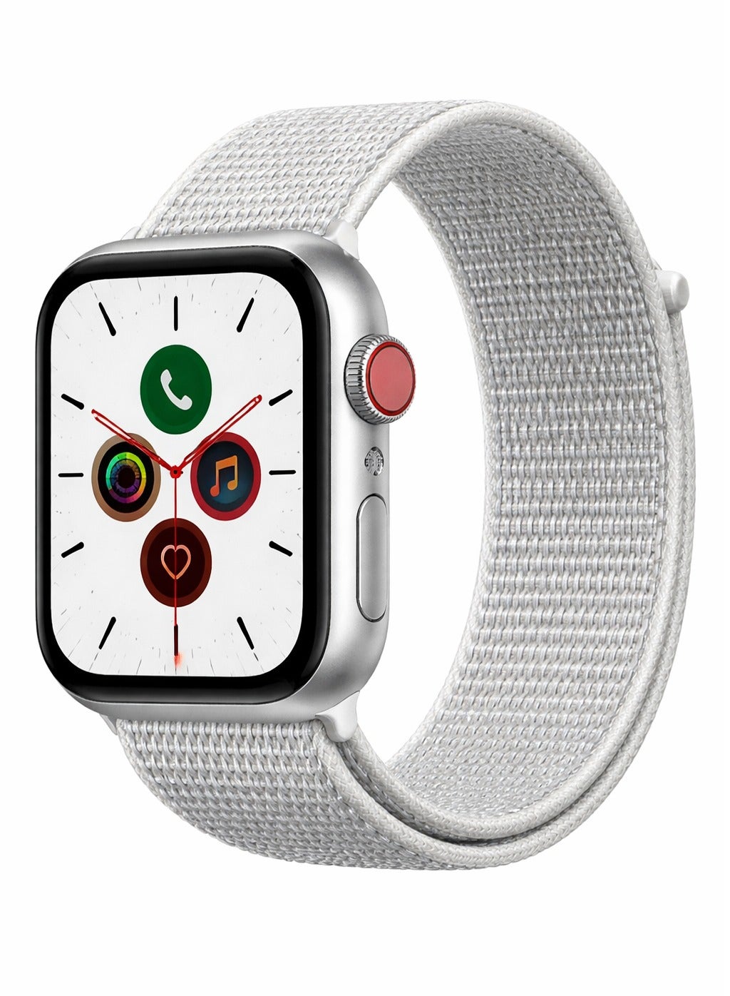 Nylon Sport Loop Band Compatible with Apple Watch 38mm 40mm 41mm, (42mm Series 10 and 11) Soft Woven Sport Strap, Adjustable Replacement Wristband for Apple Watch Series 1,2,3,4,5,6,7,8,9,10,11/SE - White