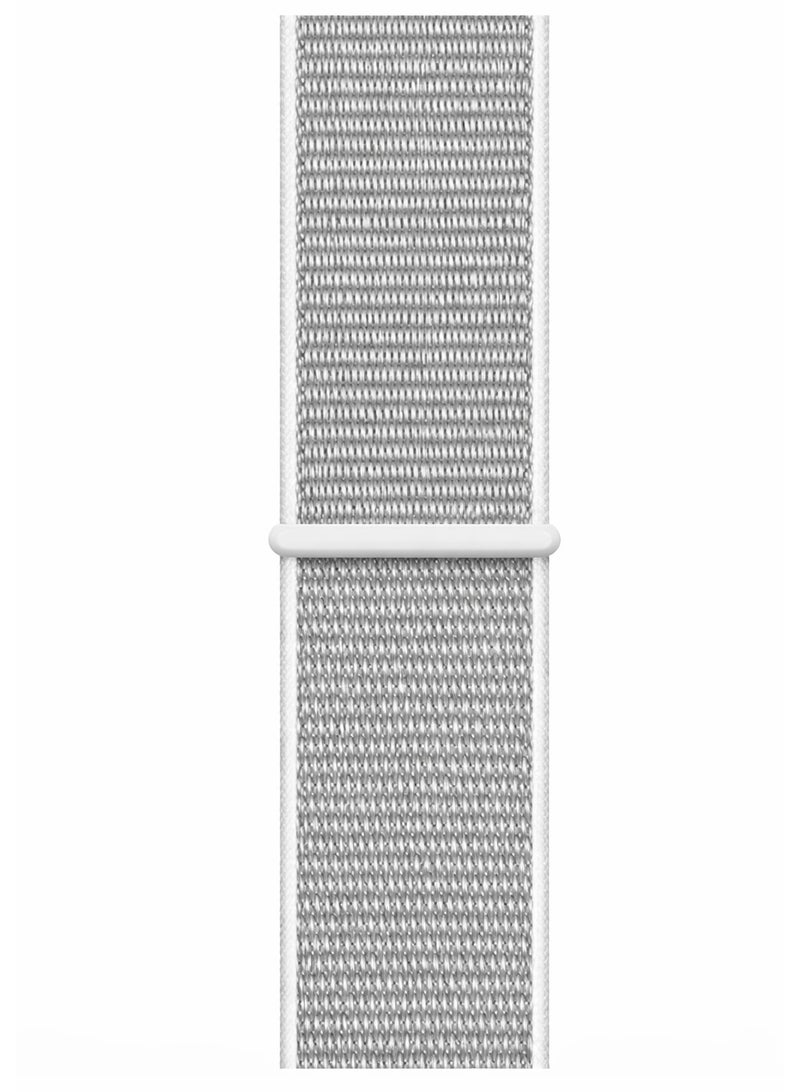 Nylon Sport Loop Band Compatible with Apple Watch 38mm 40mm 41mm, (42mm Series 10 and 11) Soft Woven Sport Strap, Adjustable Replacement Wristband for Apple Watch Series 1,2,3,4,5,6,7,8,9,10,11/SE - White - view 3