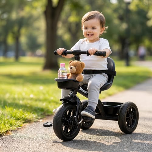 Maanit Kids Tricycle with Rear Basket | Comfortable Cushioned Seat | Baby Trike for Boys & Girls Ages 2 to 4 Years | Sturdy & Safe Tricycle - Image 3
