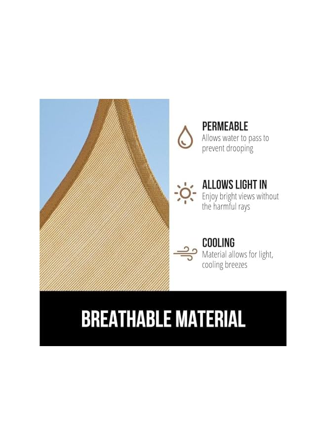 The Bros شراع ظل الشمس، شراع ظل مستطيل من البوليستر مع 4 حبال ربط، مظلات للفناء، مظلة خارجية صفراء للفناء، الفناء الخلفي، العشب، الحديقة، الأنشطة الخارجية، الرمل (3x5م) - Image 2