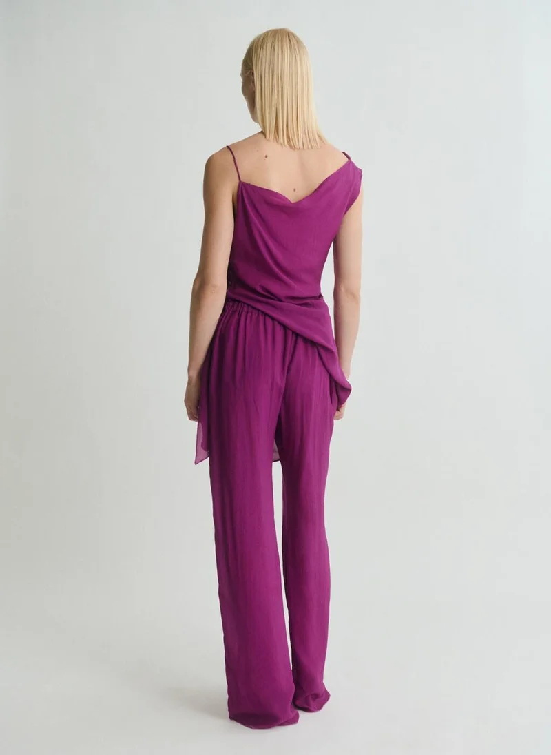 مانجو Flowy Straight-Fit Trousers