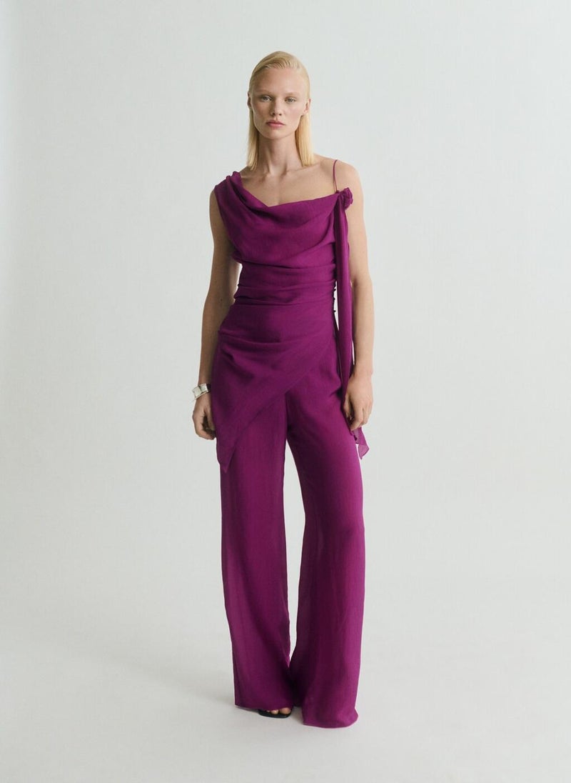 MANGO Flowy Straight-Fit Trousers  - Image 5
