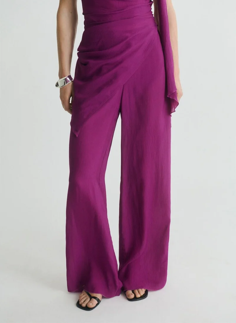 مانجو Flowy Straight-Fit Trousers
