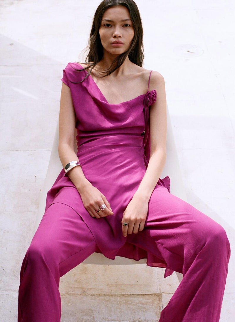 MANGO Flowy Straight-Fit Trousers  - Image 4