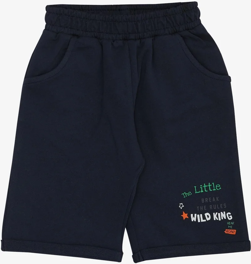 Breeze Boy Shorts Set King Lion Printed 1-4 Years, Beige Melange