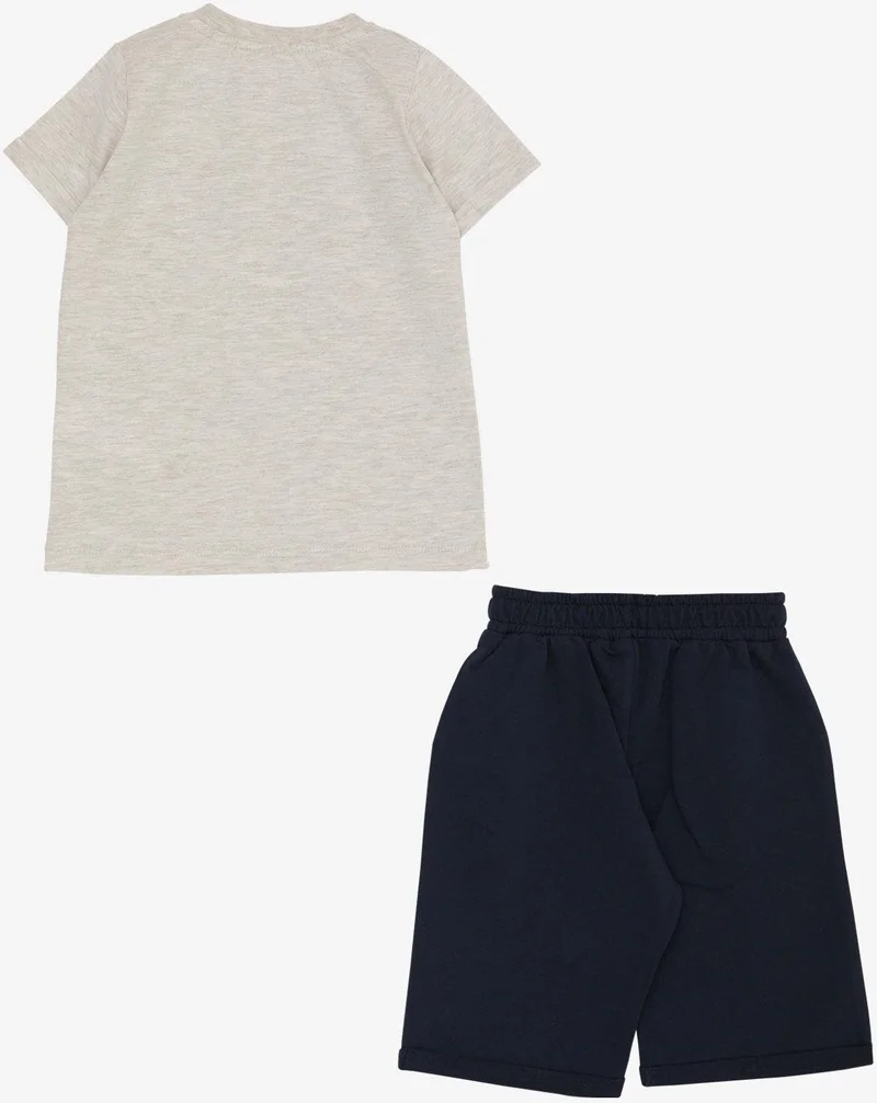 Breeze Boy Shorts Set King Lion Printed 1-4 Years, Beige Melange