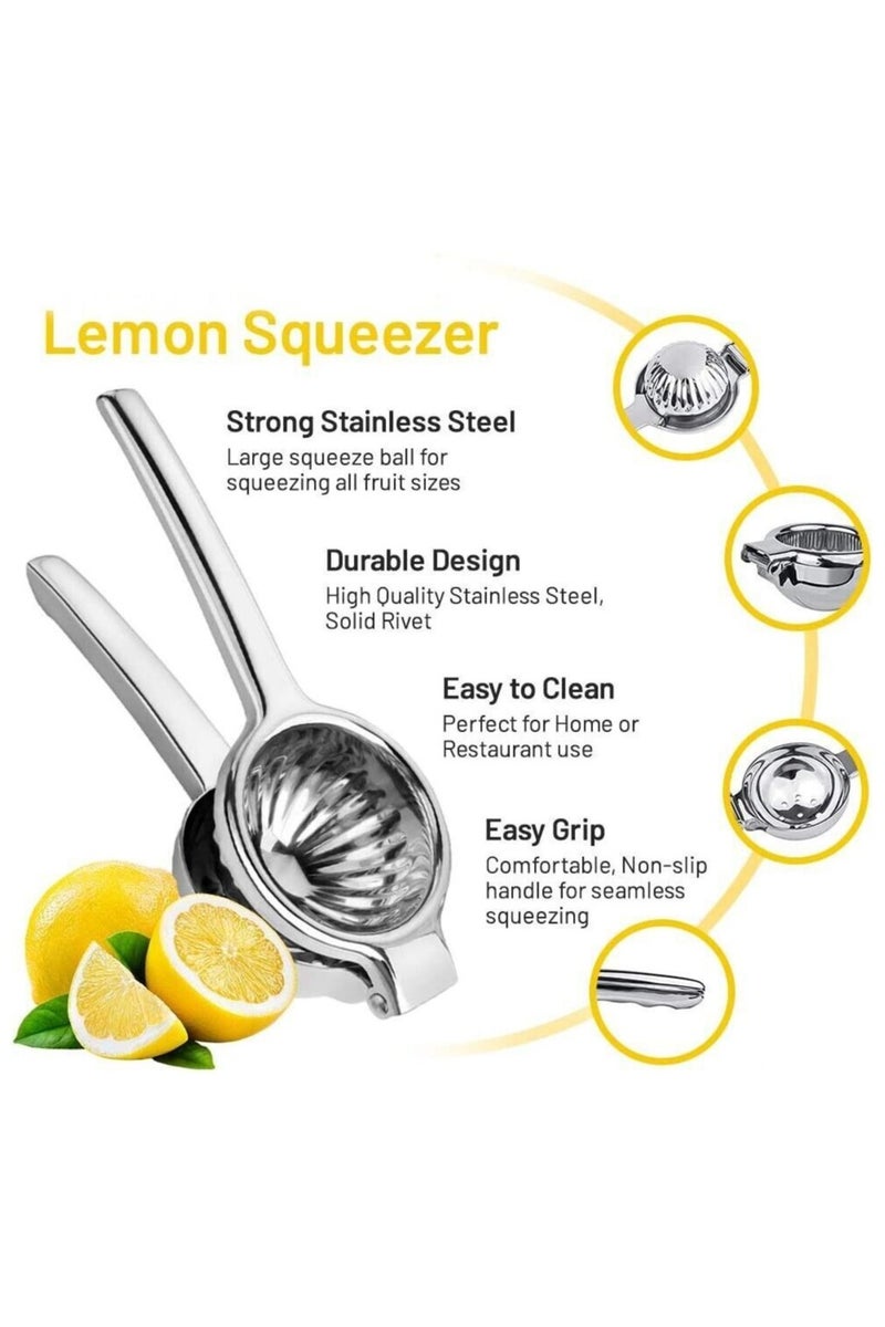 Lemon Squeezer Manual, Stainless Steel Citrus Juicer, Handheld Lime and Lemon Juicer, Foldable Fruit Press, Easy-to-Use Manual Citrus Juicer, Premium Quality Metal Juicer for Kitchen and Outdoor Use  - Image 2