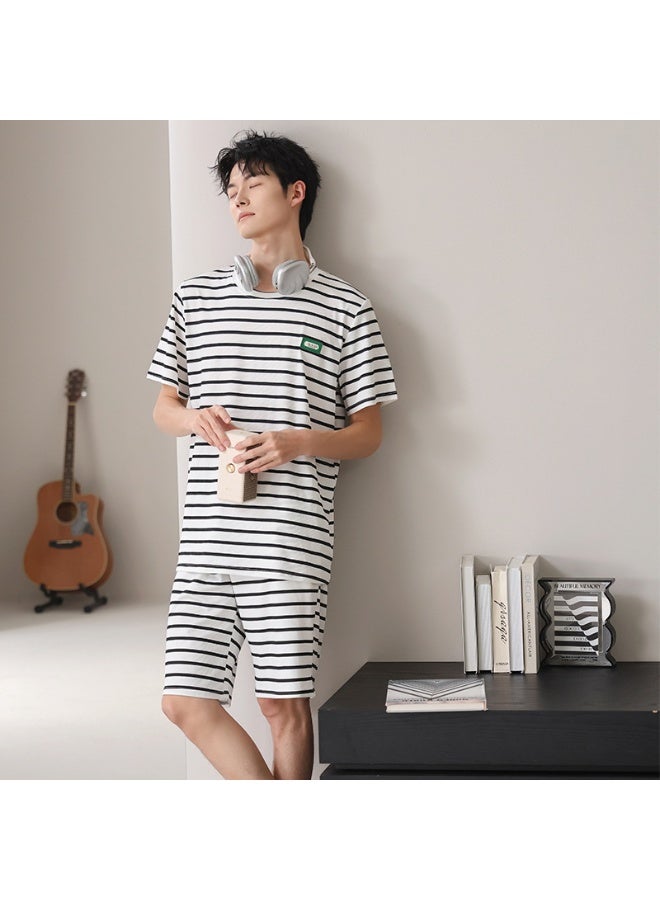Summer Men's Pajamas Homewear Set Short-Sleeved Shorts Teenage Students Casual Pajamas Homewear Set - Image 1