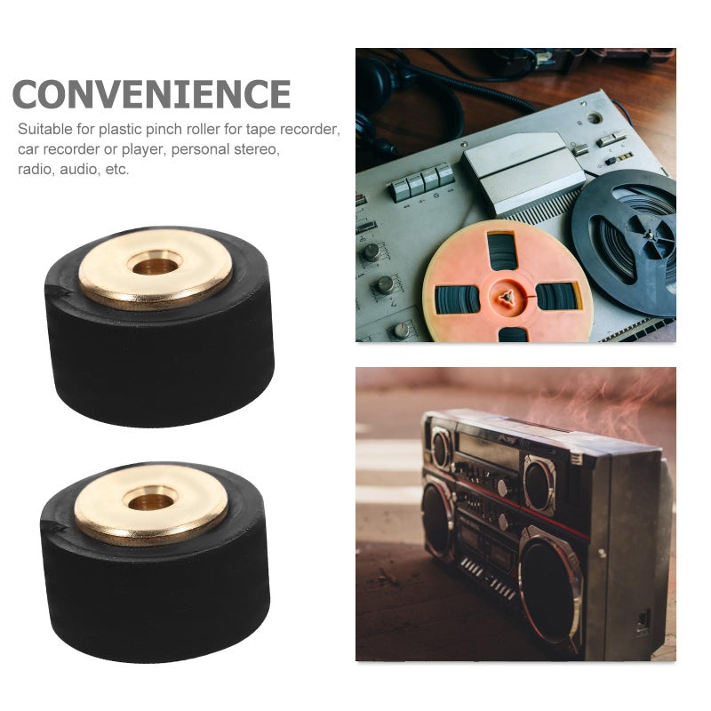 Pinch Roller 13mm Rubber Pulley 6mm Copper Shaft for Cassette Tape Player Repair Replacement 2pcs - Image 4
