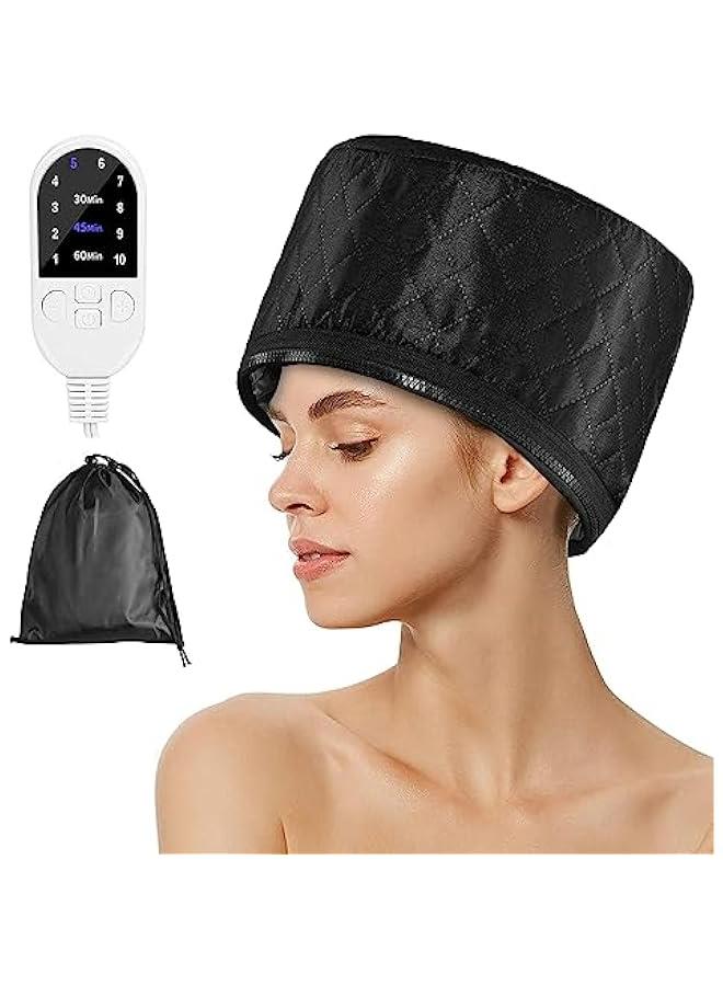 Hair Steamer for Natural Hair Home Use Thermal Heat Cap for Deep Conditioning w/10-level Heats Up Quickly 3 Timer Settings Steamer Cap for Black Hair Deep Conditioner Hot Hair Oil Treatment - Image 1