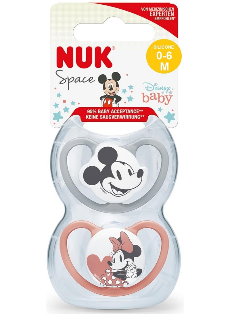 نوك لهاية "سبيس ميكي" (Space Mickey) - قطعتان - للأعمار من 0 إلى 6 أشهر - Image 1