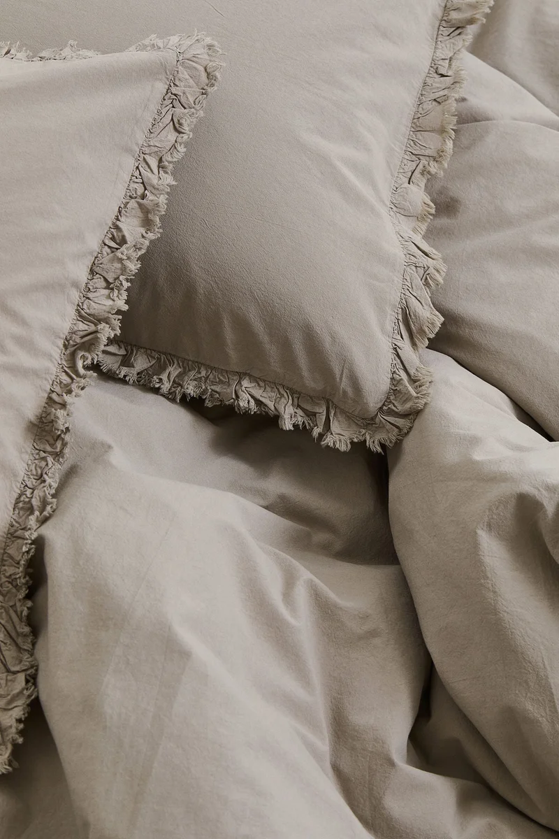 H&M Flounce-trim duvet cover set