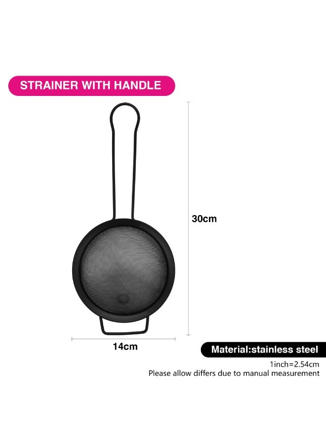 Fissman Fine Mesh Strainer 14cm with Hanging Loop, Kitchen Fine Mesh Seive Stainless Steel, Sieve Sifters For Food, Tea, Rice, Oil, Noodles, Fruits, Vegetables - Easy to Clean, Rust Proof  - Image 3