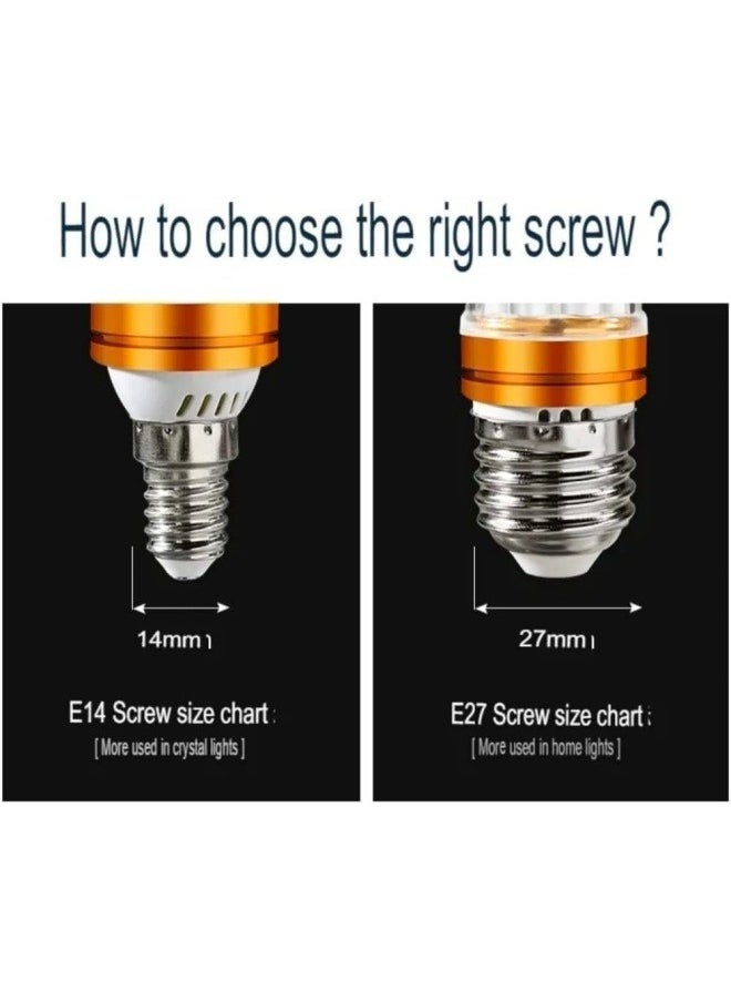 HUA QIANG WANG E14/E27 LED Light Bulb, Small Edison Screw Candle Bulbs, 3-Color 12W/16W LED Bulb, Energy Saving Corn Bulbs, Non-dimmable, Pack of 10  - Image 5