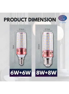 HUA QIANG WANG E14/E27 LED Light Bulb, Small Edison Screw Candle Bulbs, 3-Color 12W/16W LED Bulb, Energy Saving Corn Bulbs, Non-dimmable, Pack of 10  - Image 4