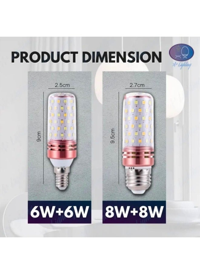 HUA QIANG WANG E14/E27 LED Light Bulb, Small Edison Screw Candle Bulbs, 3-Color 12W/16W LED Bulb, Energy Saving Corn Bulbs, Non-dimmable, Pack of 10  - Image 4