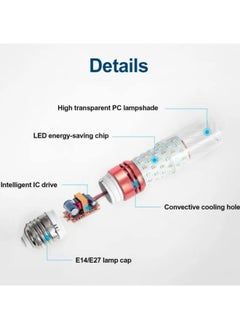 HUA QIANG WANG E14/E27 LED Light Bulb, Small Edison Screw Candle Bulbs, 3-Color 12W/16W LED Bulb, Energy Saving Corn Bulbs, Non-dimmable, Pack of 10  - Image 2