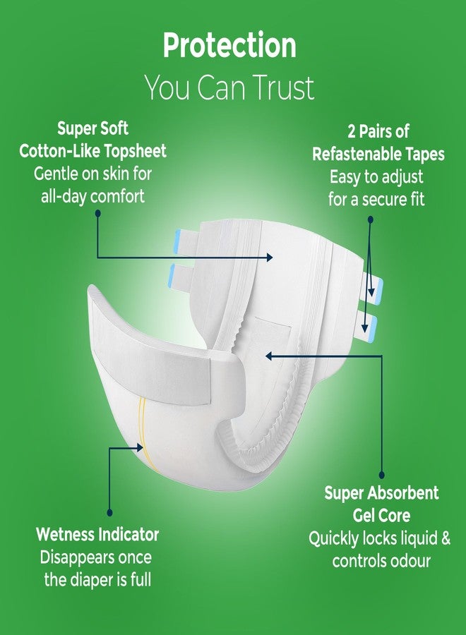 KareIn Classic Adult Diapers, Extra Large, Waist Size 127-165 Cm (50"-65"), 10 Count, Tape Style, Unisex, High Absorbency, Leak Proof, Wetness Indicator - Image 5