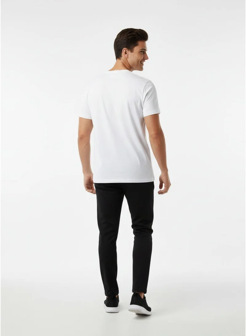 لعب البولو تيشيرت رجالي مطبوع - أبيض