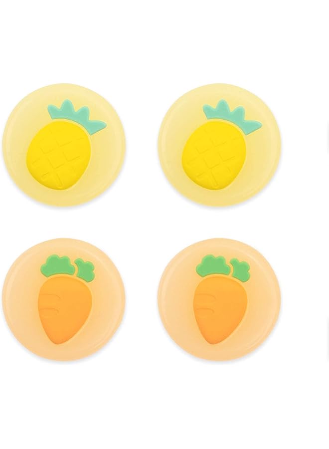GEEKSHARE Fruit Theme Thumb Grip Caps Compatible With Nintendo Switch & Switch Lite Only Soft Silicone Joystick Cover 4Pics Carrot And Pineapple - Image 1