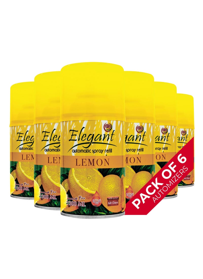 Elegant 6 Piece LEMON Automatic Refill Spray Set 300ml  - Image 1