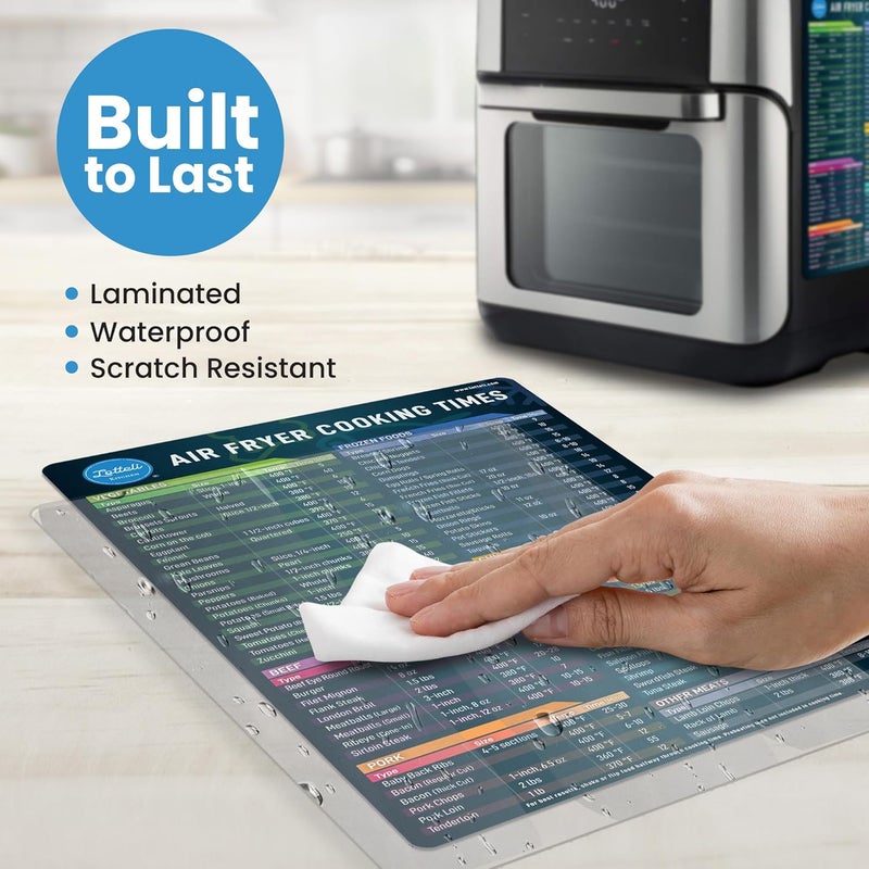 LOTTELI KITCHEN Easy transit optimized build Air Fryer Magnetic Cheat Sheet Set - Air Fryer Accessories Cookbook - Easy to Use Air Fryer Time Chart - Strong Magnet Quick Reference Air Fryer Cooking Guide for Frying (Black) Daily wear upgraded resistant material - Image 5