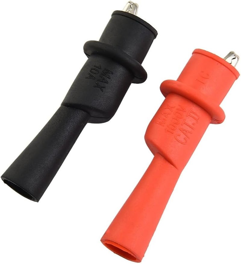 مشبك اختبار مطاطي أسود أحمر معزول زوج 10 أمبير 1000 فولت ملحق جهاز قياس متعدد للكهرباء - Image 1