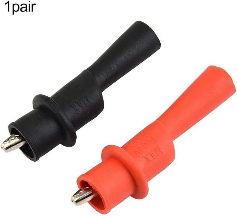 مشبك اختبار مطاطي أسود أحمر معزول زوج 10 أمبير 1000 فولت ملحق جهاز قياس متعدد للكهرباء - Image 5