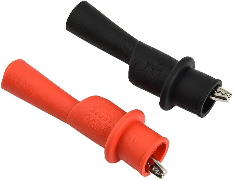 مشبك اختبار مطاطي أسود أحمر معزول زوج 10 أمبير 1000 فولت ملحق جهاز قياس متعدد للكهرباء - Image 3