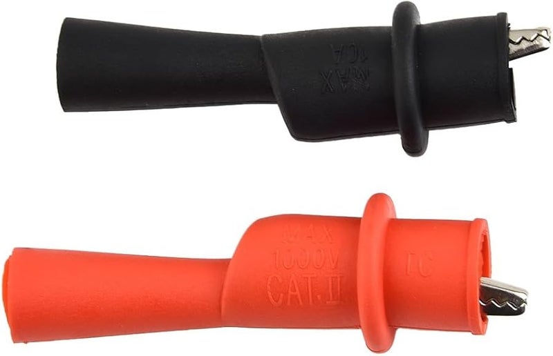 مشبك اختبار مطاطي أسود أحمر معزول زوج 10 أمبير 1000 فولت ملحق جهاز قياس متعدد للكهرباء - Image 2
