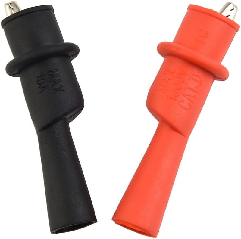 مشبك اختبار مطاطي أسود أحمر معزول زوج 10 أمبير 1000 فولت ملحق جهاز قياس متعدد للكهرباء - Image 4