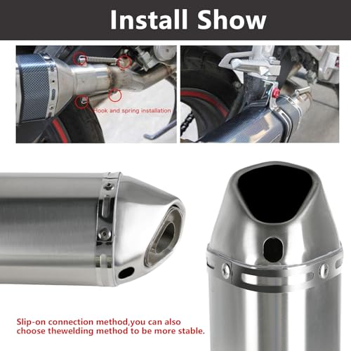 PACEWALKER Motorcycle Slip On Muffler, 1.5-2" Universal Motorcycle Exhaust with Removable DB Killer for Street/Sport Motorcycles and Scooters, Dirt Bike ATV Street Bike 38-51mm Inlet(Titanium) - Image 5