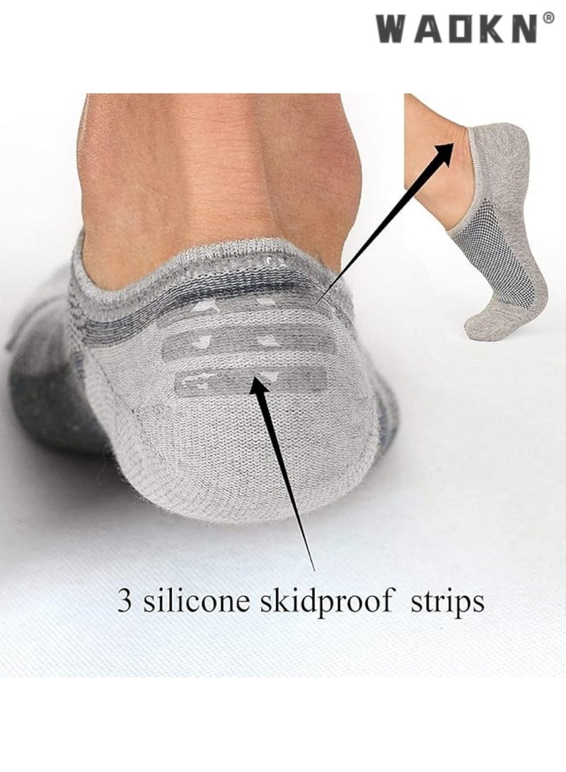 WAOKN Mens Ankle Athletic Socks, Low Cut Breathable Running Socks, Comfort Sports Trainer Socks, Cotton Casual Non-Slip No Show Socks for Men and Women, Invisible Crew Boat Socks, 6Pairs - Image 4